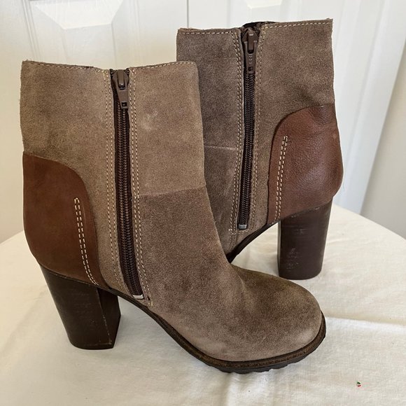 Rebels Suede Leather Heeled Ankle Boots - Picture 4 of 7